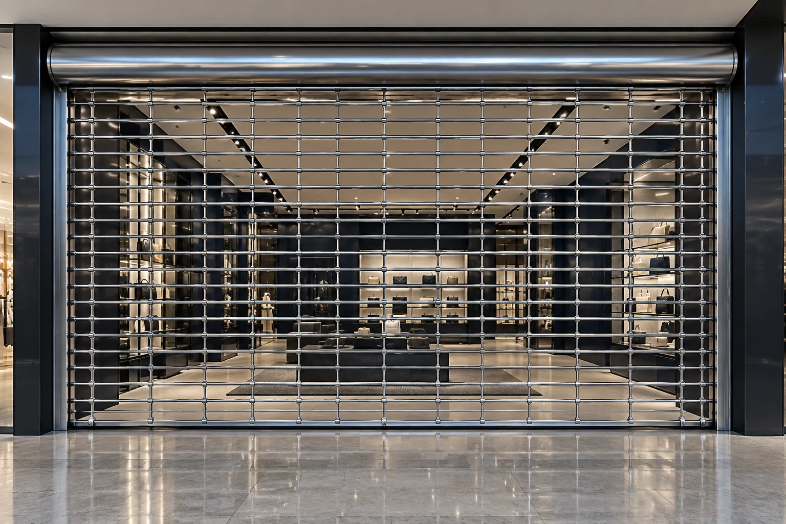 Visualización ilustrativa de Cortinas metálicas tubulares
